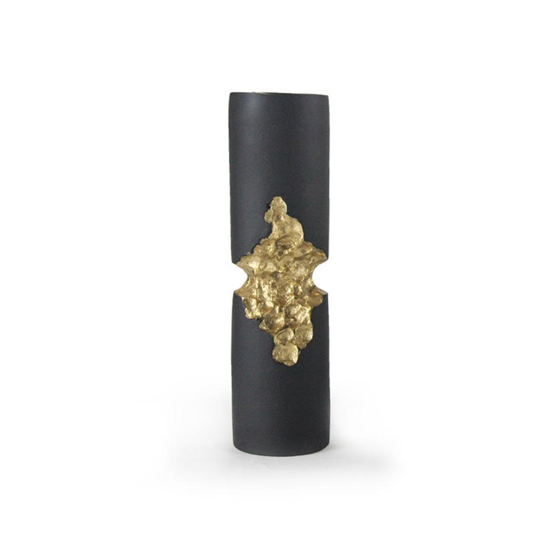 Tabletop, Black/Gold, 15.75" H x 4.25" W x 4.25" D