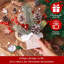 Décoration de Noël pour arbre de Noël avec mini décorations de sapin de table artificielles avec ornements des fêtes, pomme de pin et baies pour la maison