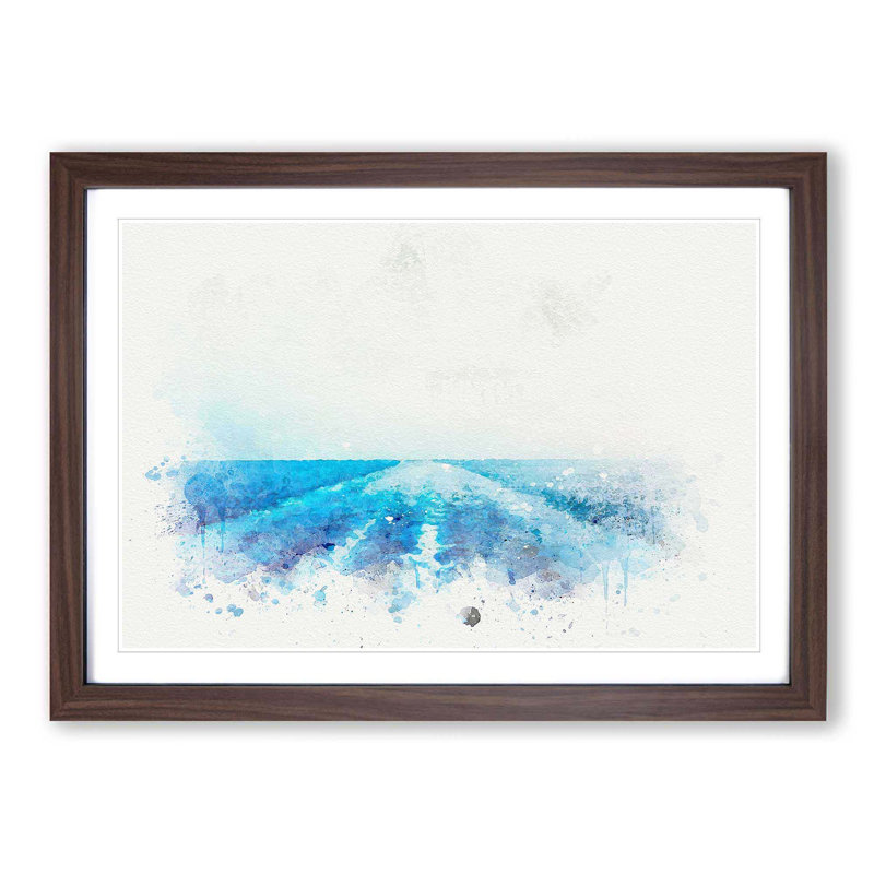 Waves from the Boat in Abstract - Picture Frame Graphic Art Print, Walnut, 50cm H x 76cm W x 2cm D