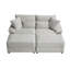 Ensemble de chaise longue double avec repose-pieds réversible - tissu velours côtelé doux, repose-pieds de rangement, port USB, siège / table multifonctionnel (coussin convertible à convertir)-1794938655