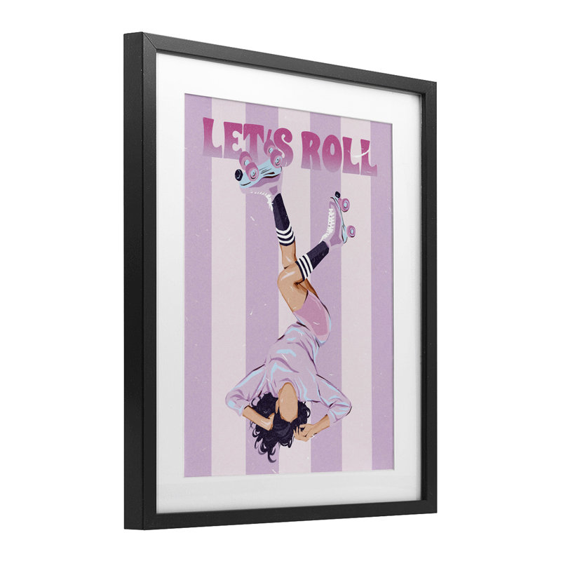 «Let's Roll Skater», reproduction encadrée sous verre, conception de Ziwei Li, Cadre noir minuit, H 16 po x l 13 po