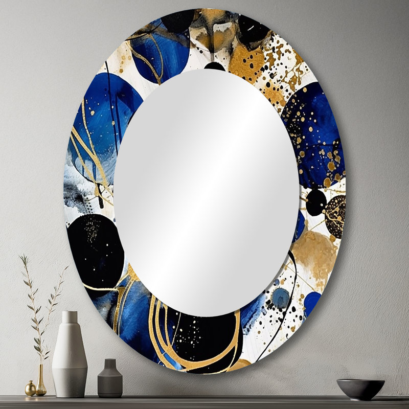 Muret - Miroir abstrait en métal, 43 po x 33 po