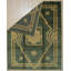 Tapis vert en laine noué à la main-1684188432