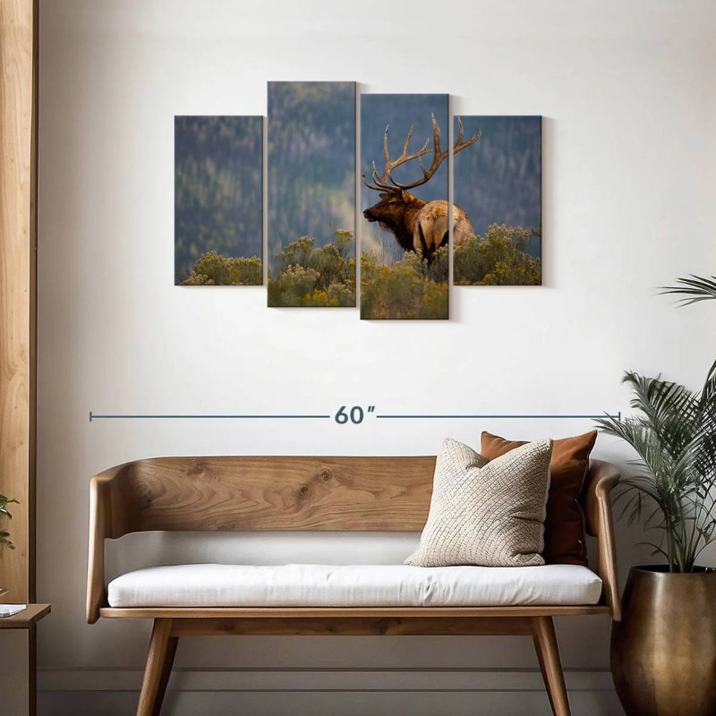Brampt Huge Bull Elk, 27" H x 43" W