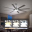 Ventilateur de plafond à 72 pales de 72 pouces avec 3 lumières à DEL à intensité variable et télécommande, moteur à courant continu réversible silencieux, fonction de lumière de mémoire, grand ventilateur de plafond intérieur extérieur pour maison de campagne, grande pièce, patio et abri de jardin-561163176