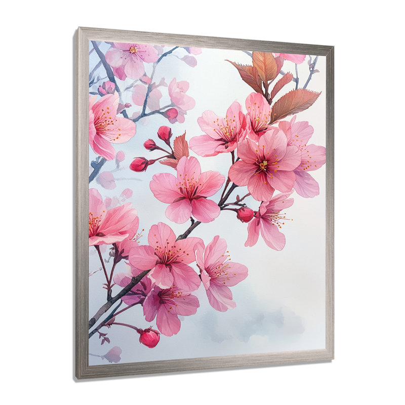 Austin - Floral Canvas Wall Art, H 44 po x l 34 po, Picture Framed, Argent argent