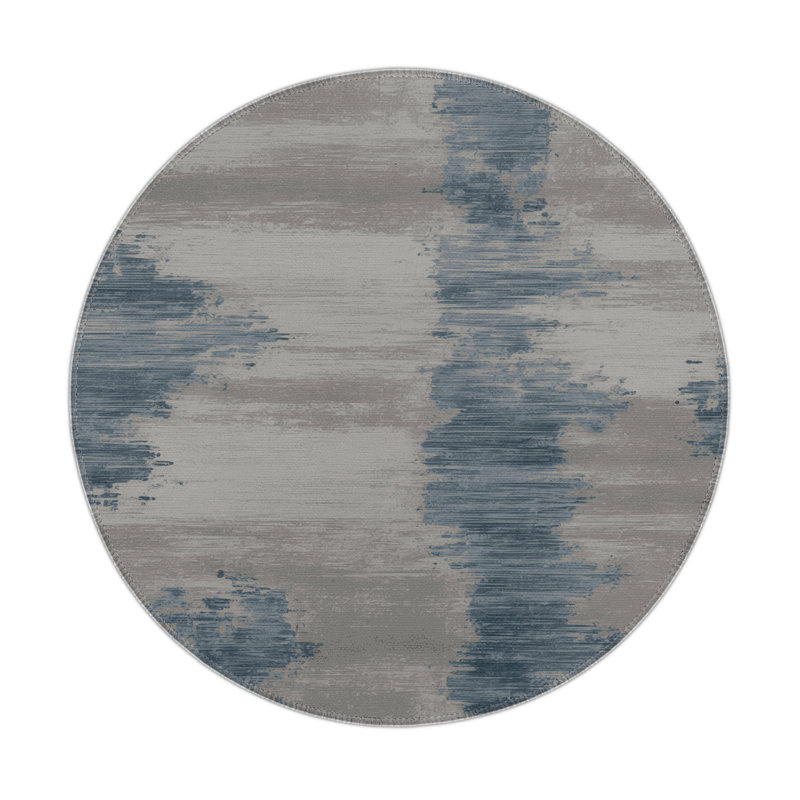 Abstract Gray Indoor and Outdoor Area Rug, Rectangle 3' x 5'