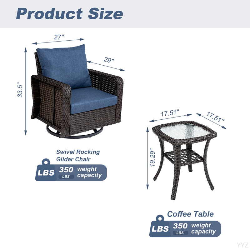 Two Swivel Chairs + A Side Table