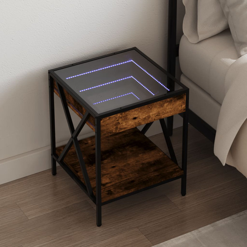 40cm W Bedside Table, Smoked oak