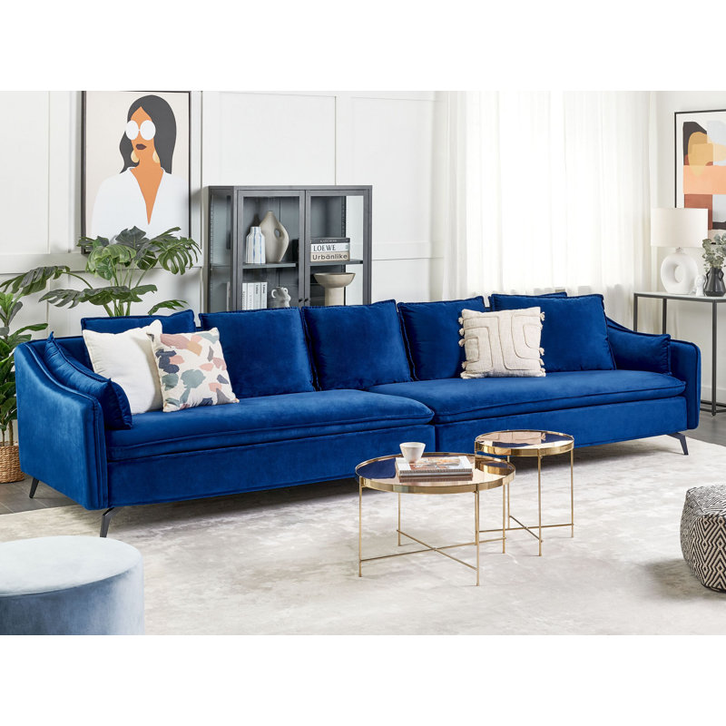 Renni 4 Seater Velvet Sofa, Navy