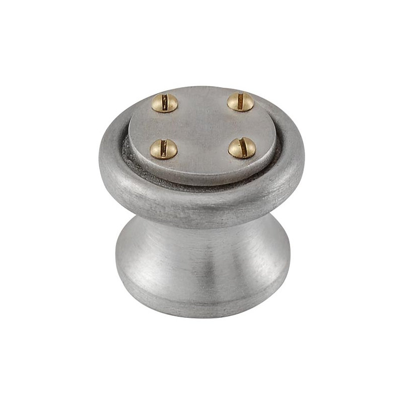 Archimedes Mushroom Knob, Satin Nickel, 1" H x 1" W x 0.875" D