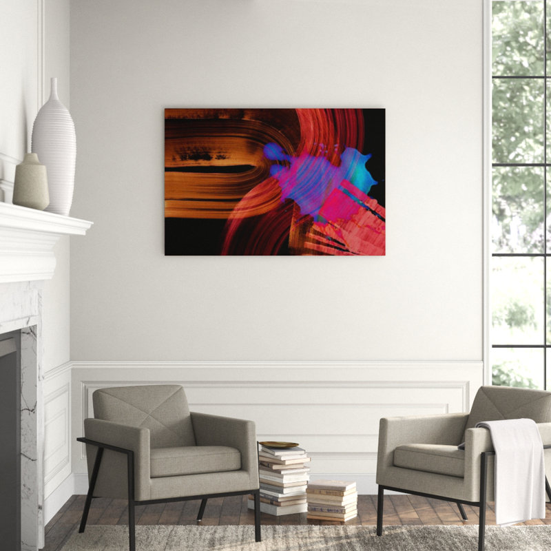 Neon Stroke II Print by Elle Youngstrom, 36" H x 54" W, Glass Coat