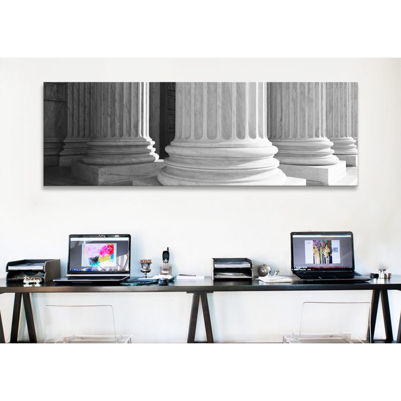 «Columns Achitecture», reproduction de photo sur toile en noir et blanc, H 20 po x l 60 po x P 1,5 po, Toile tendue