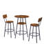 Ensemble de tabourets de bar ronds avec tablettes, tabouret avec dossier brun rustique