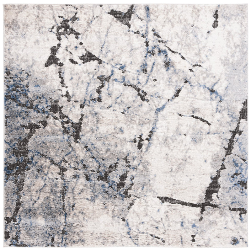 Tapis ivoire / gris clair Dietram 106, Carré 6 pi 7 po