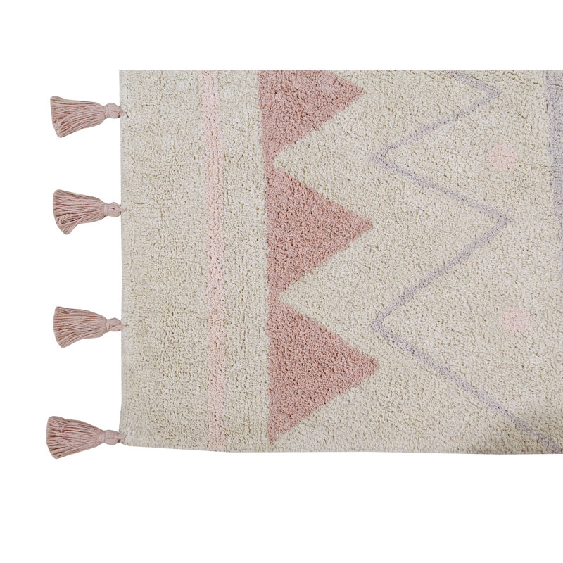Azteca Hand Knotted Cotton Indoor Rug, Rectangle 4' x 5'3"
