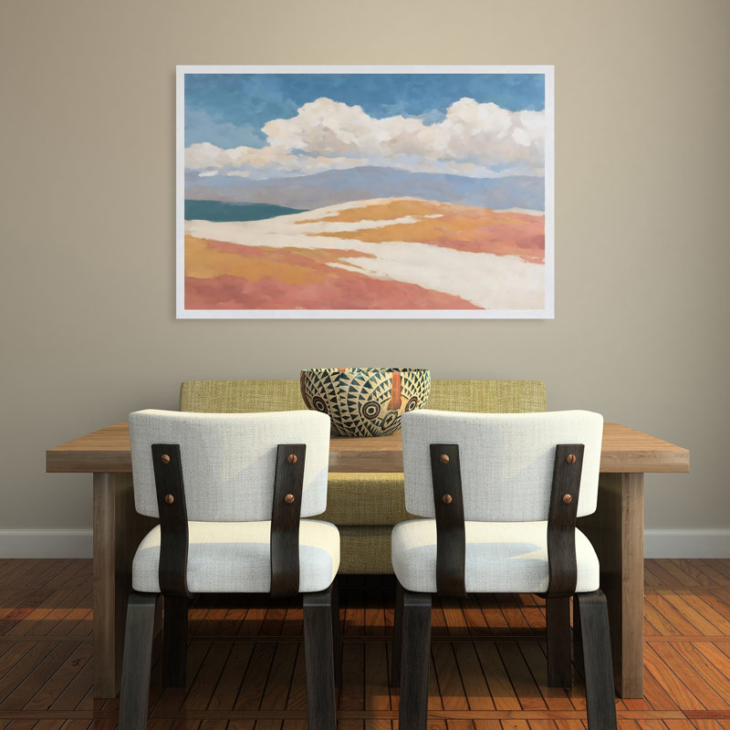 Désert à midi, reproduction d'art murale abstraite contemporaine, 32" H x 48" W