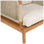 Fauteuil club en bois d'acacia et corde avec coussins l 29 po x P 32 po x H 11,5 po Christopher Knight Home