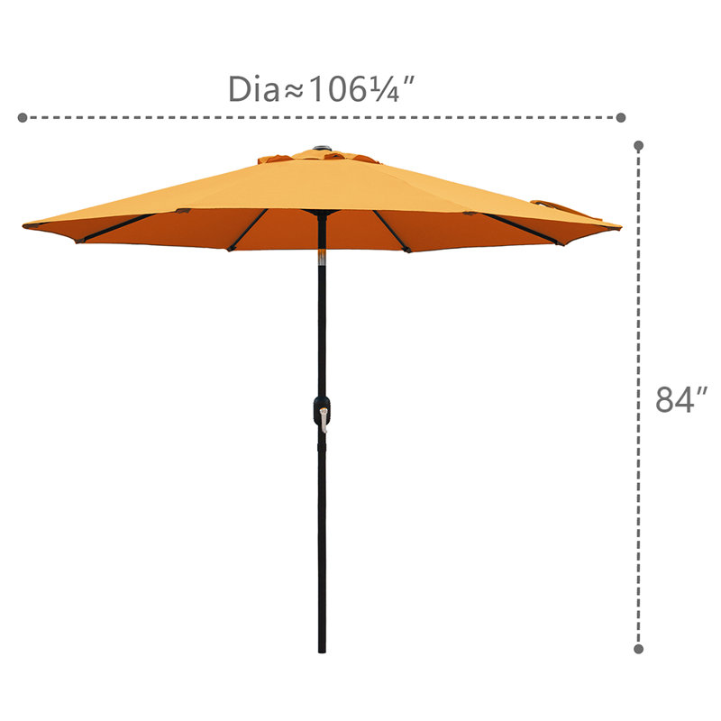 Parasol de marché inclinable Tempo de 2,74 m, Orange