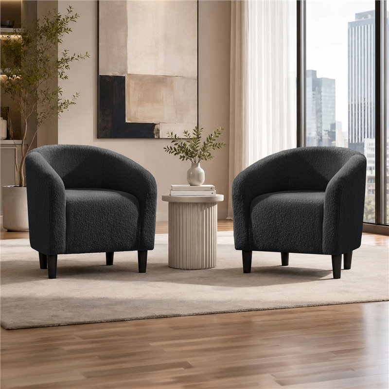 Fauteuil demi-tonneau 25,5 po, Gris foncé