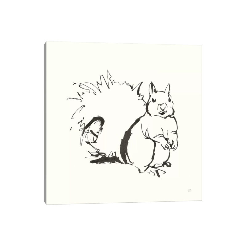 Line Squirrel by Chris Paschke - Painting on Canvas, Wrapped Canvas, 93.98cm H x 93.98cm W x 3.81cm D