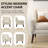 Davey Upholstered White Linen Blend Tufted Wide Back Armchair with Solid Wood Leg-1917714915