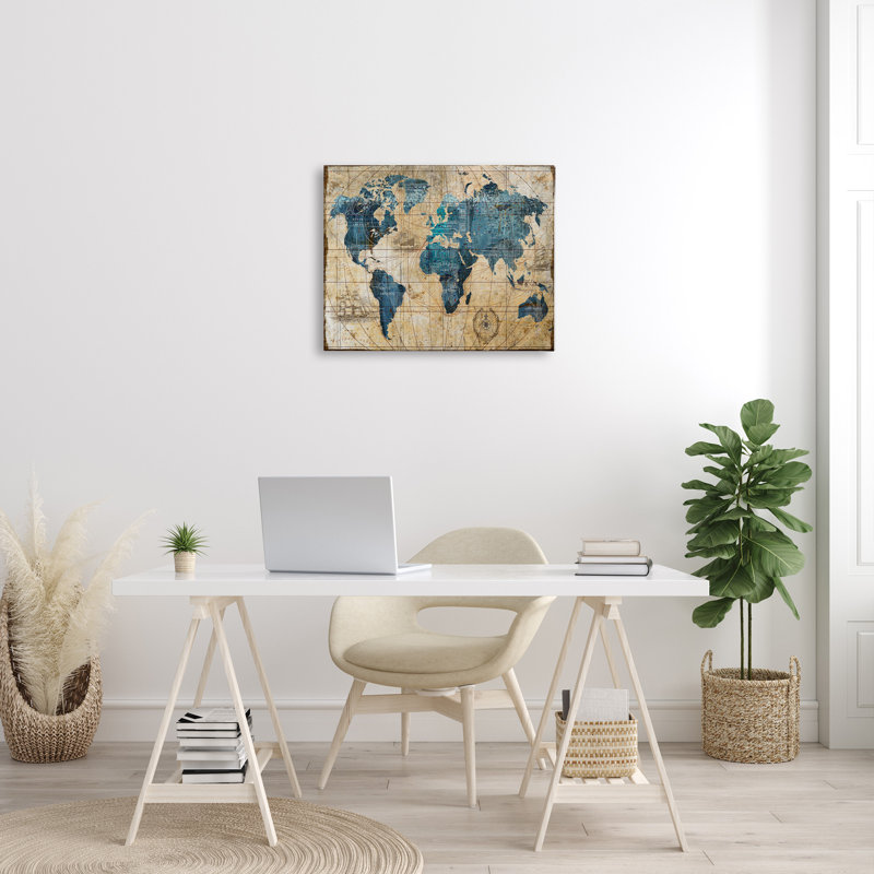 Abstract World Map by Art Licensing Studio - Print, 24" H x 30" W