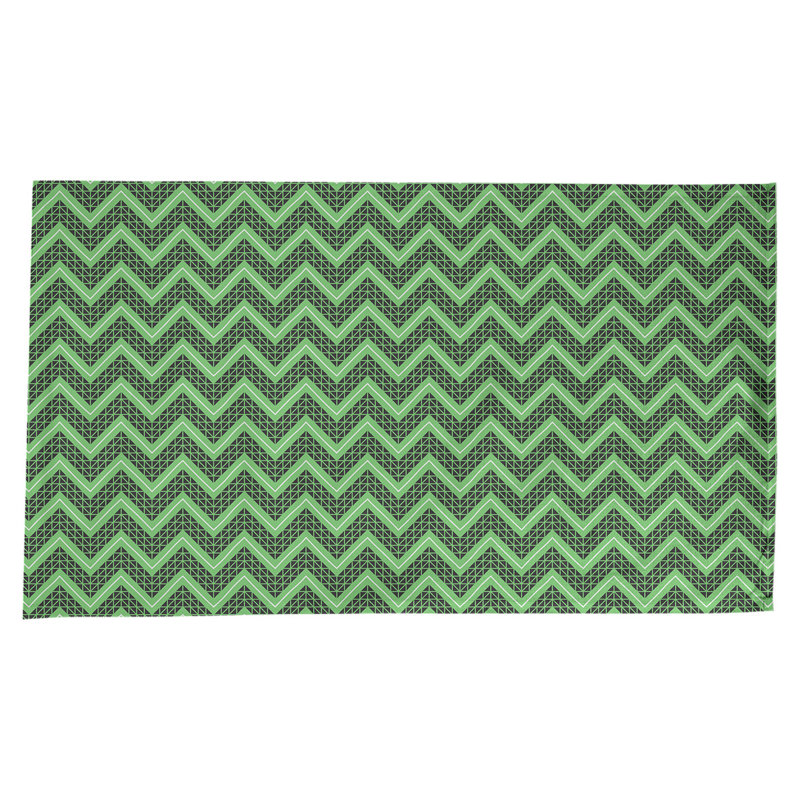 Nappe à chevrons à la main classic Stephenie, Vert / Noir