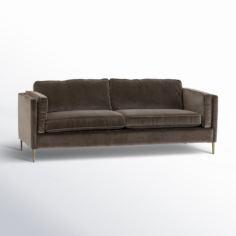 Emery Genuine Leather 84" Square Arm Sofa, Sapphire Birch