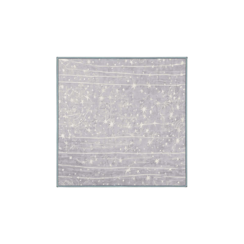 Tapis bleu soyeux et moelleux, Carré 6 pi