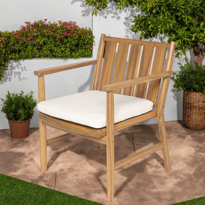 Confortable chaises de patio 2 pièces, fauteuils en bois d'acacia, salle à manger d'extérieur moderne