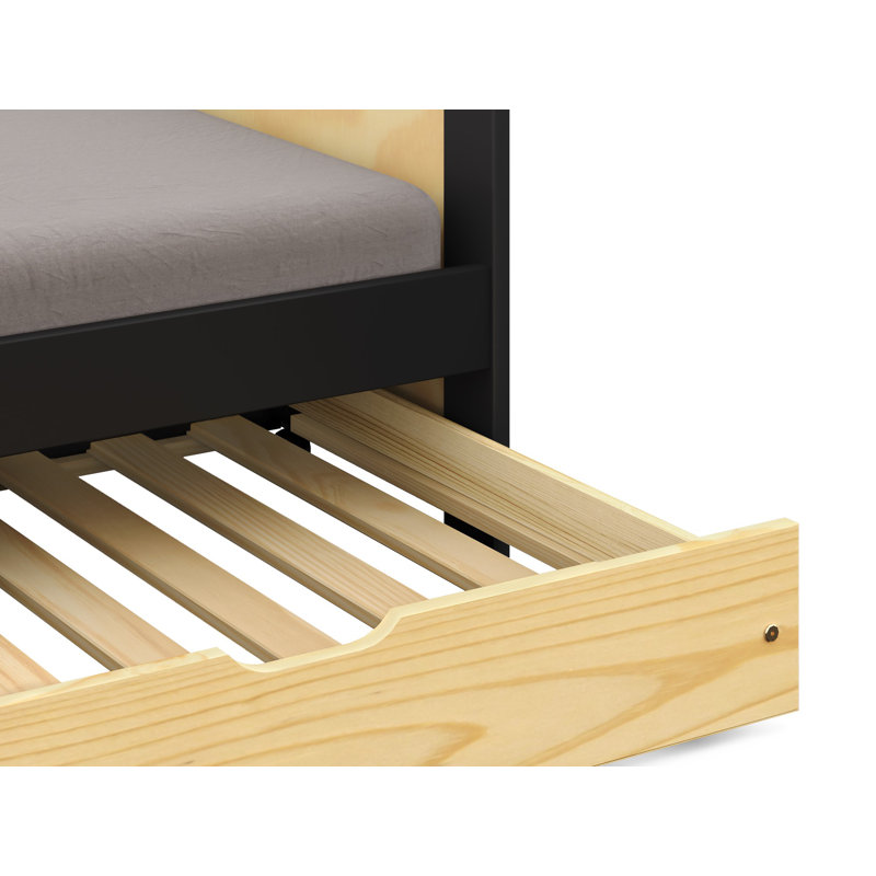 Clougher Solid Wood Daybed, Black/Natural