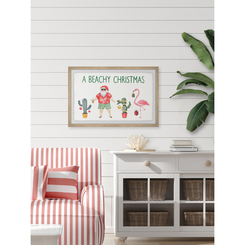 Merry Beachy Christmas - Single Picture Frame Painting, 41cm H x 61cm W x 3.81cm D