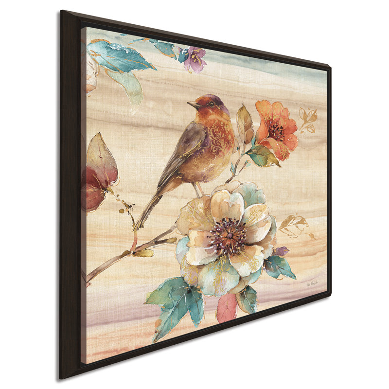 «Spice Nature II», reproduction de peinture à l'aquarelle, H 39,5 po x l 39,5 po x P 2 po, Cadre flottant espresso