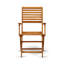 Ensemble repas 5 pièces pour patio comprenant une table rectangulaire d'extérieur en bois d'acacia et 4 chaises pliantes à accoudoirs, 40 x 72 pouces, huile naturelle-1639727886