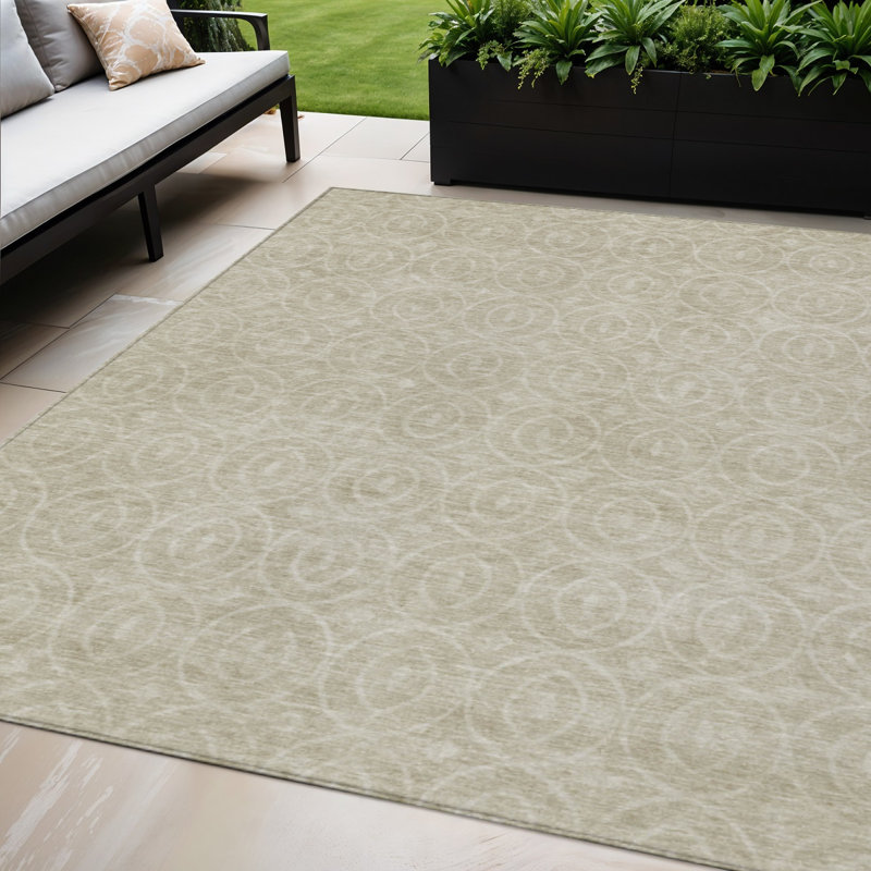 Tapis intérieur / extérieur géométrique lavable 5 pi x 8 pi