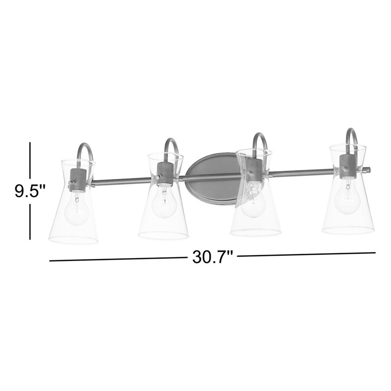 Delune Maia 4 - Light Dimmable Vanity Light, Natural Aged Brass
