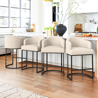 Canio Upholstered Counter Stool with Metal Frame