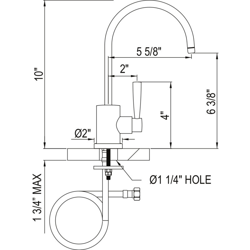 Holborn Polished Nickel 11" Modern Deck Mounted Kitchen Faucet