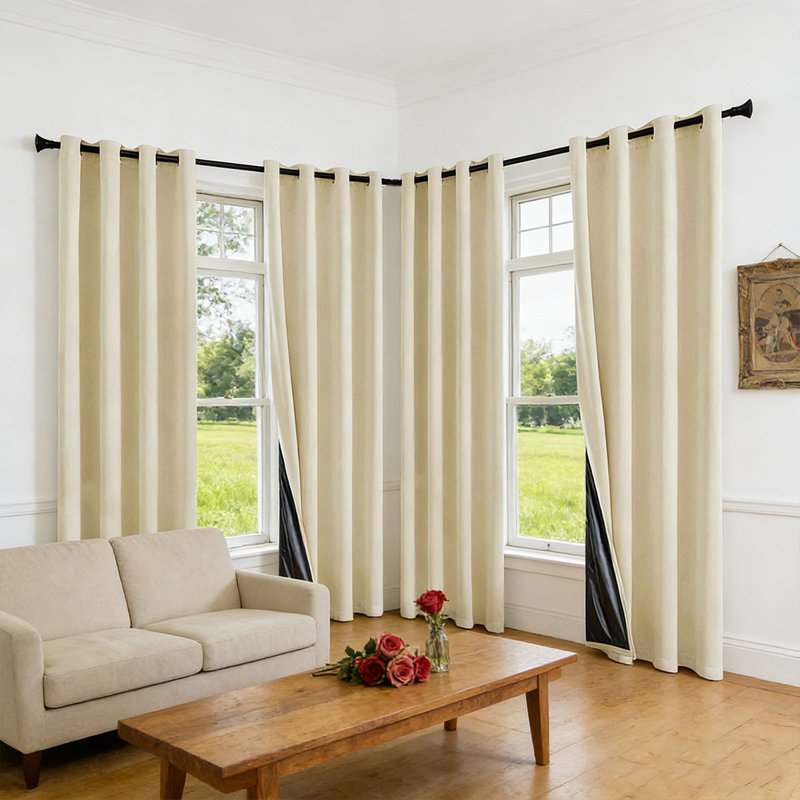 MEI SI MENG SHA 100% Blackout Curtains, Solid Color Thermal Insulated Grommet Window Drapes, Easy Install Ready-Made Curtain Panels For Bedroom (Set Of 4)