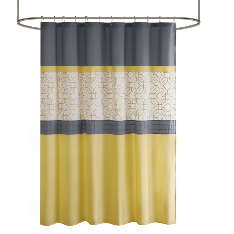 Embroidered And Pieced Shower Curtain