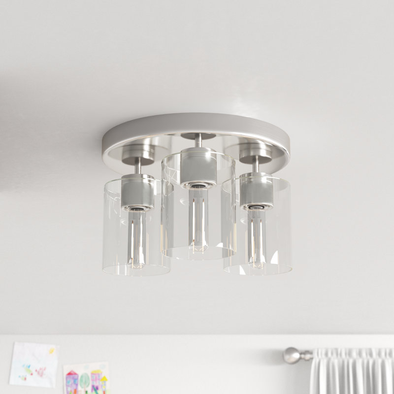 Plafonnier encastré Bromwich, Nickel brossé, Transparent