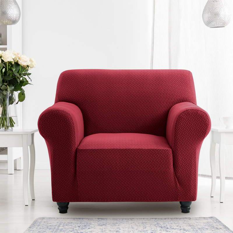 Durable Spandex Stretch Sofa Cover - Jacquard Pattern Sofa Slipcover & Furniture Protector, 179cm H x 165cm W - (1 Seater)