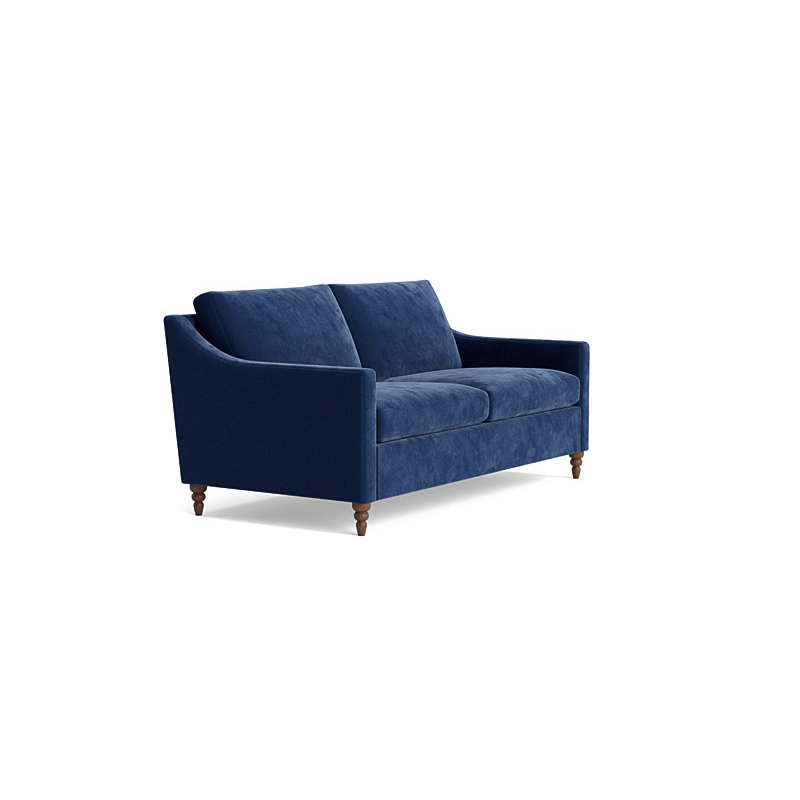 Vera Loveseat (70"), Walnut Finish (Turned), Performance Velvet - Uniform