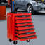Coffre à outils rouge et noir de 20 po avec 7 tiroirs, glissière à roulement pour action en douceur, 4 roulettes verrouillables, espace de rangement à clé 20 po, coffre, glissière, espace-1981205587