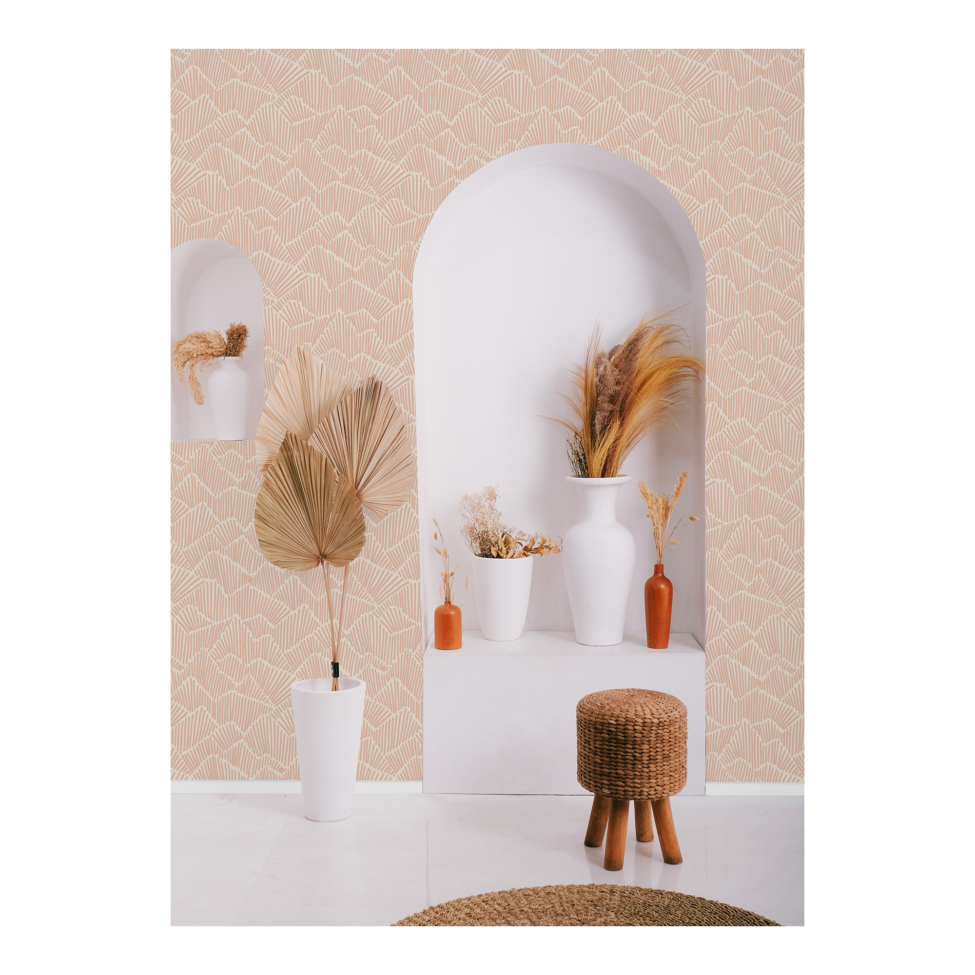 Adames Modern Peel & Stick Geometric Wallpaper, Clay