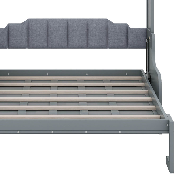 Grand lit escamotable avec coussin, Gris