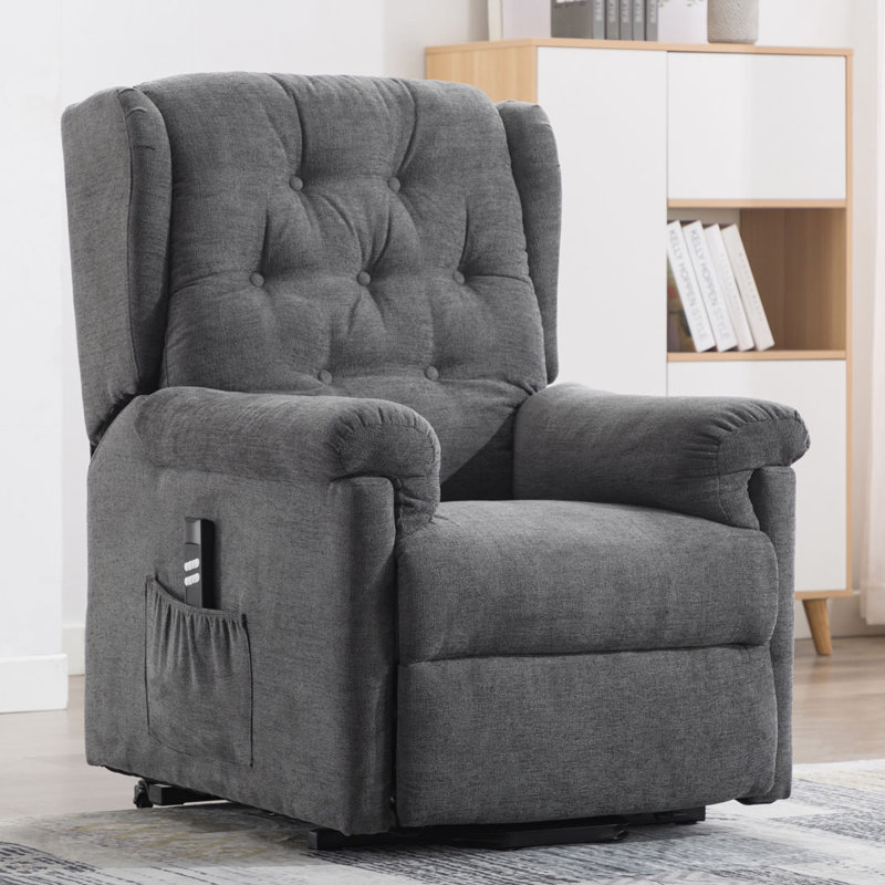 Warwickshire 79cm Wide Lift Assist Wing Chair Recliner, Charcoal