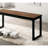 Industrial Style 3Pc Dining Set 1X Dining Table 2X Bench U-Shape Metal Legs Wooden Top Walnut And Black Finish