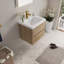 Meuble-lavabo mural avec lavabo, armoire de rangement flottante pour la salle de bain, idéal pour organiser vos articles essentiels et économiser de l'espace-109398205-109398195